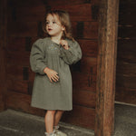 wirrawirra organic baby clothes long sleeve embroidered dress olive green 24 Spring Dresses Girls New Arrivals Skirts