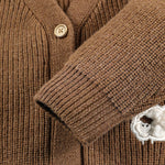 wirrawirra organic newborn clothes knit cardigan amber brown 23 Winter Girls New Arrivals Sweaters Tops Cardigans Boys