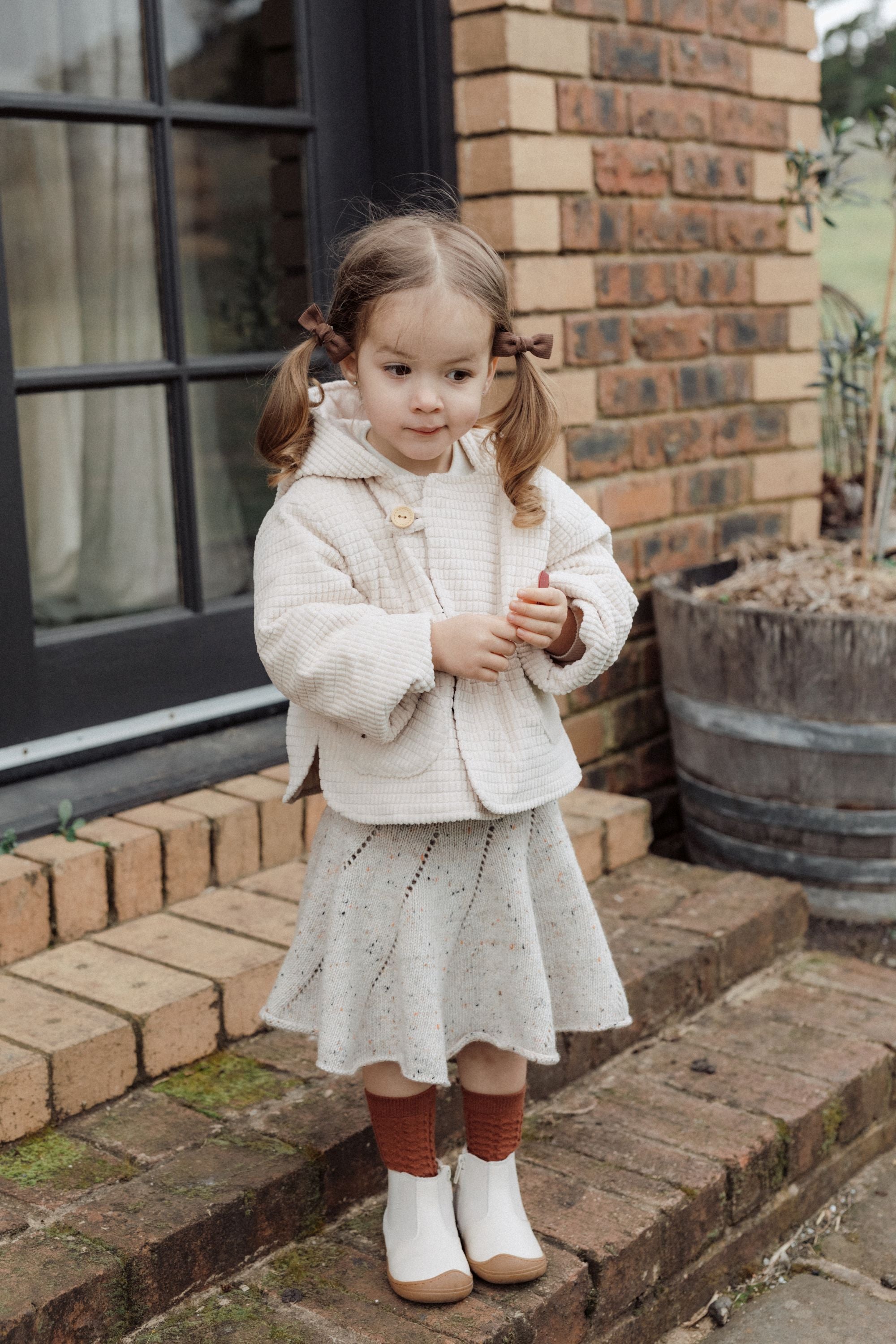 wirrawirra neutral baby clotheskint pantskirt oatmeal24 Winter  Dresses  Girls  New Arrivals  Skirts