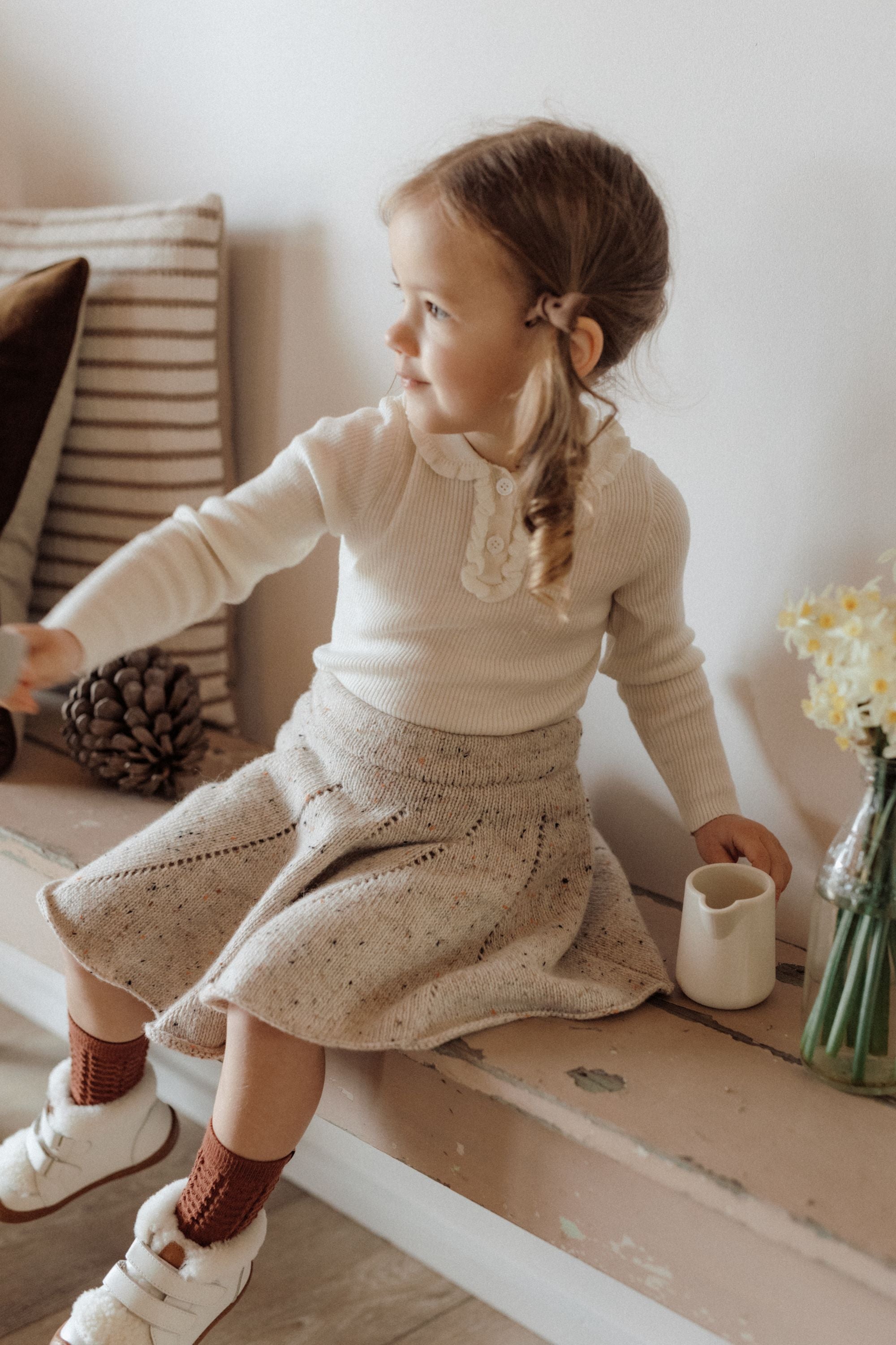 wirrawirra organic baby clotheskint pantskirt oatmeal24 Winter  Dresses  Girls  New Arrivals  Skirts