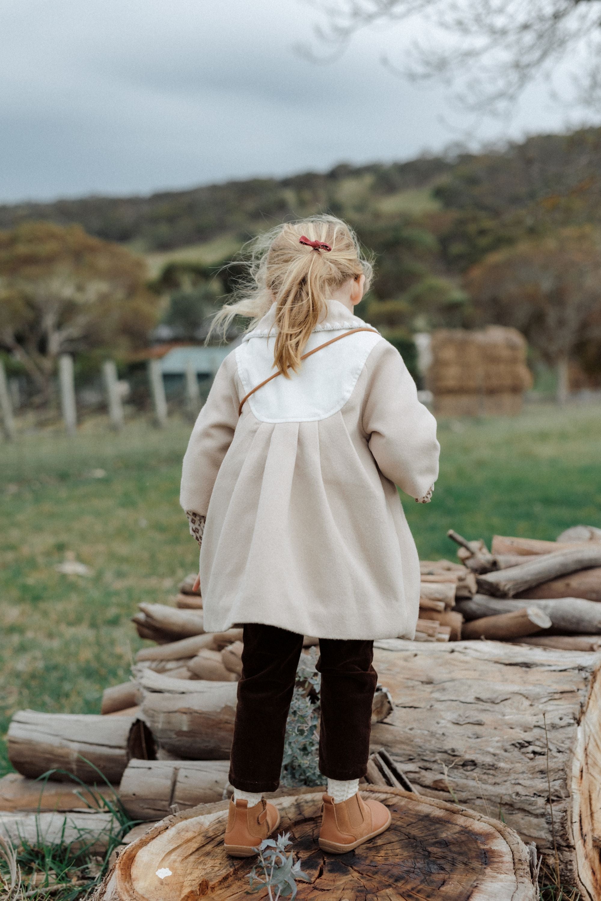 wirrawirra organic baby clothesquilted coat oatmeal24 Winter  Gilets  Girls  Jackets  New Arrivals