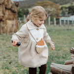 wirrawirra organic newborn clothesquilted coat oatmeal24 Winter  Gilets  Girls  Jackets  New Arrivals