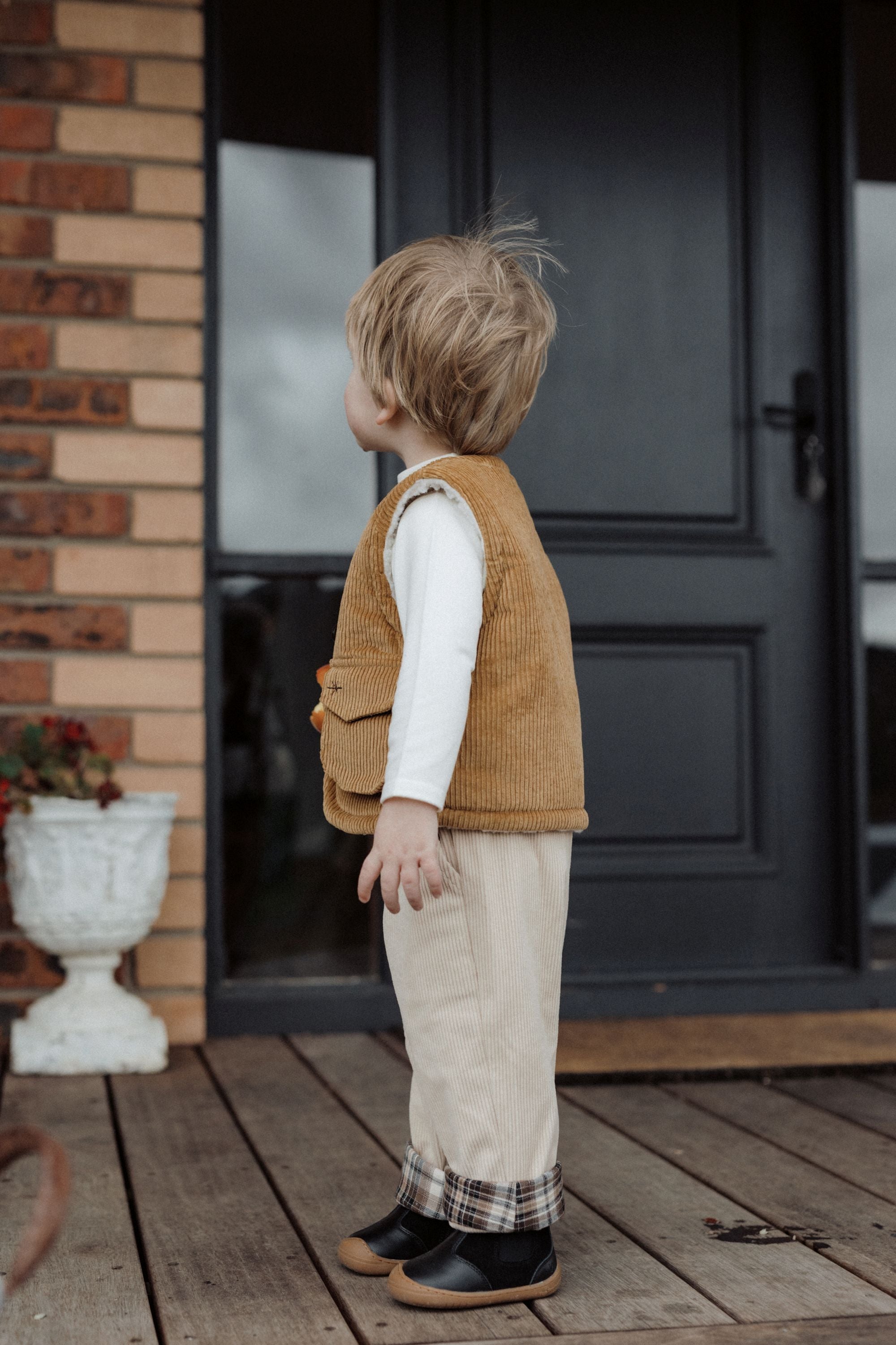 wirrawirra baby clothesreversible sleeveless beige24 Winter  Boys  Gilets  Girls  Jackets  New Arrivals