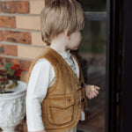 wirrawirra organic cotton baby clothesreversible sleeveless beige24 Winter  Boys  Gilets  Girls  Jackets  New Arrivals