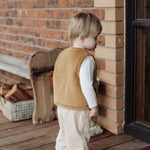 wirrawirra baby outfitsreversible sleeveless beige24 Winter  Boys  Gilets  Girls  Jackets  New Arrivals