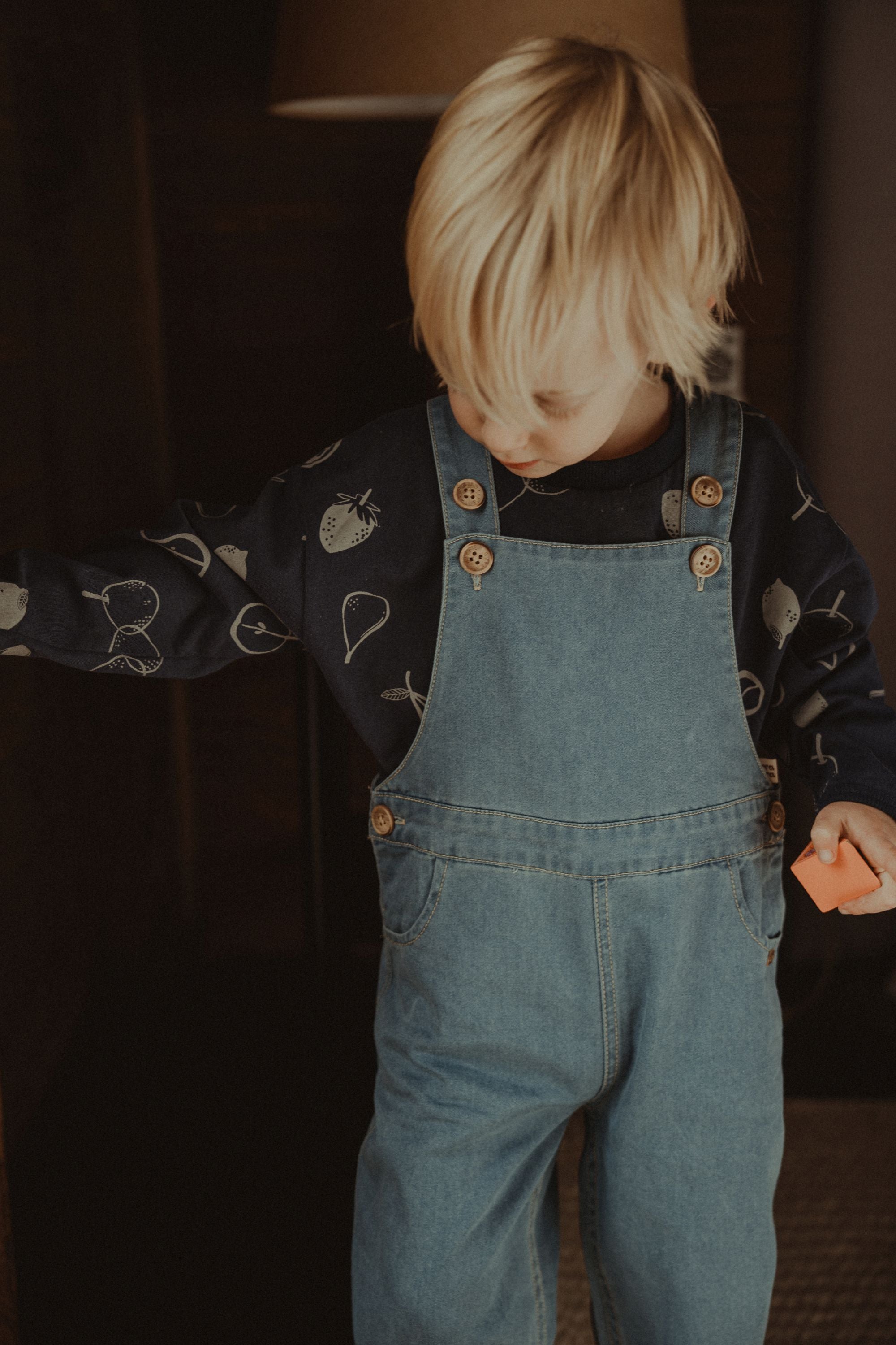 wirrawirra boy clothes tencel denim overalls denim blue 24 Spring Boys Girls Jumpsuit New Arrivals